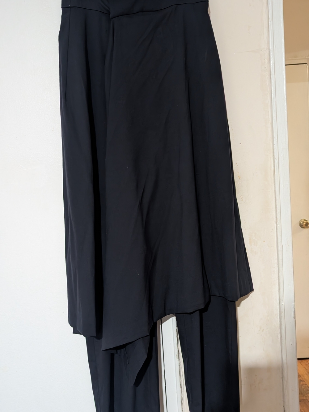 Zara Black Pants With Asymmetric Midi Skirt